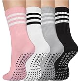 Mairbear Cute Pilates Socks with Grips for Women Non Slip Grippy Yoga Socks for Barre Hospital Ballet Dance Workout