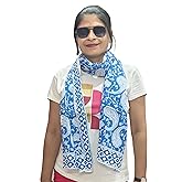 Rastogi Handicrafts Scarfs For Women 100% Pure Cotton Design Hand Block Printed Mini Scarf/Stoll/Stole For Girls 70x20 Inch