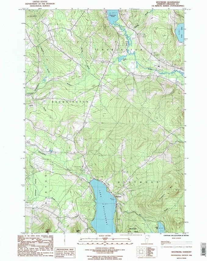 YellowMaps Westmore VT topo map, 124000 Scale, 7.5 X 7.5