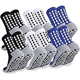 ZXOLDZX 2/4/6 Pairs Men's Soccer Socks Grip Pads Non Slip Football Baseball Soccer Socks for Men Women