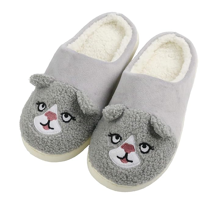 Komyufa Fuzzy Cat Animal Home Slippers for Women Men Komyufa Fuzzy Cat Animal Home Slippers for Women Men
