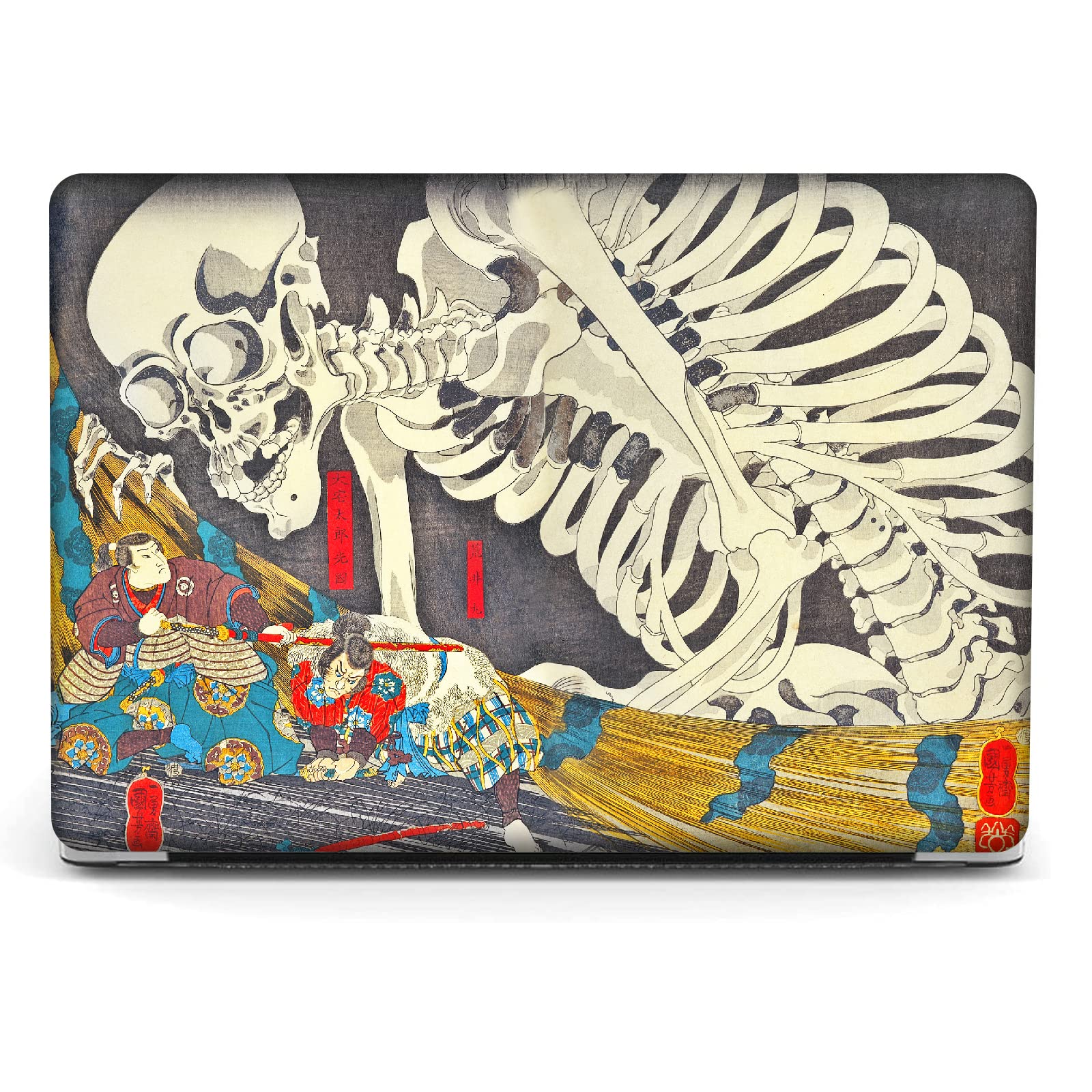 Compatible with MacBook Pro 13 inch Art Case Skin, 2022, 2021, 2020-2016 Release A2289/A2251/A2338 M2/M1 Colorful Japanese with Keyboard Cover & Screen Protector (The Skeleton Specter by Kuniyoshi) — image 1