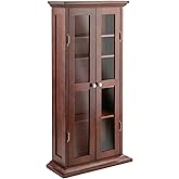 Winsome Wood DVD/CD Cabinet, Antique Walnut (94944) | Multi-Use Entertainment Center &amp; TV Console for Living Room, Bedroom, Den, Practical Furniture for New Homes, Apartments