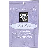 One with Nature - 100% Pure Active Dead Sea Minerals Salts Relaxing Lavender - 2.5 oz.