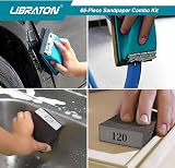 LIBRATON Sand Paper 65Pcs Kit 9x3.6 in 80-600 Grit Wet/Dry w/ Sponge & Block view 7