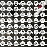 Qumenan 56 Pieces Graduation Cookie Stencils 2026 Graduation Coffee Stencil Reusable Cake Stencils for DIY Graduate Party Decor Baking Painting Dessert Decoration