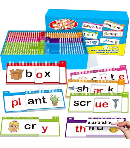 Produktbild von Asmutual 30 Read And Rhyme Flip Books, Word Family Build Book For