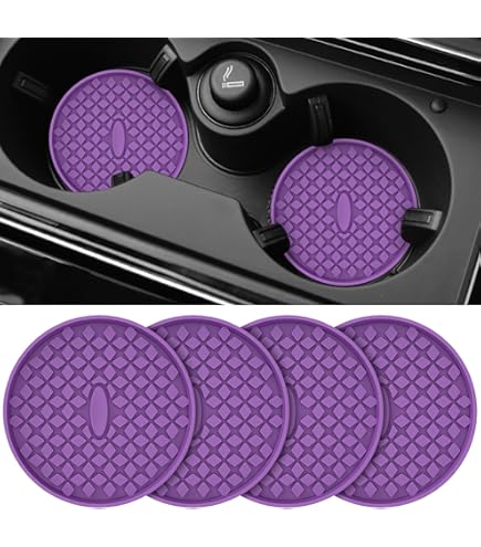 4-Pack Car Cup Holder Coasters - 2.75" Non-Slip Insert Protectors For Most Vehicles