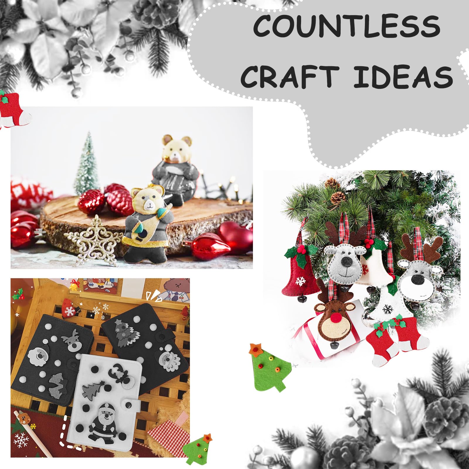 Jtnohx Stiff Felt Sheets, 32 Pcs Felt Fabric, 7