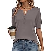 Zeagoo Women's Short Sleeve Sweater 2026 Spring Summer Tops Lightweight Casual V Neck Sweaters Dressy Work Blouses Clothes