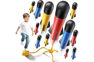 NIPLOOOW Rocket Launcher for Kids, 12 Foam Rockets, Launch up to 100+ft, Outdoor Outside Backyard Toys for Boys & Girls, Birthday Gift Toys for Kids Boys Girls Age 3 4 5 6 7 8 Years Old