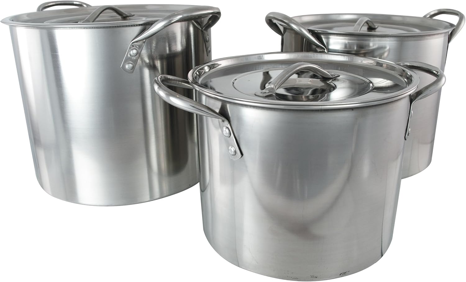 Buckingham Set of 3 Stock Pots with Stainless Steel Lids 20 cm, 23 cm