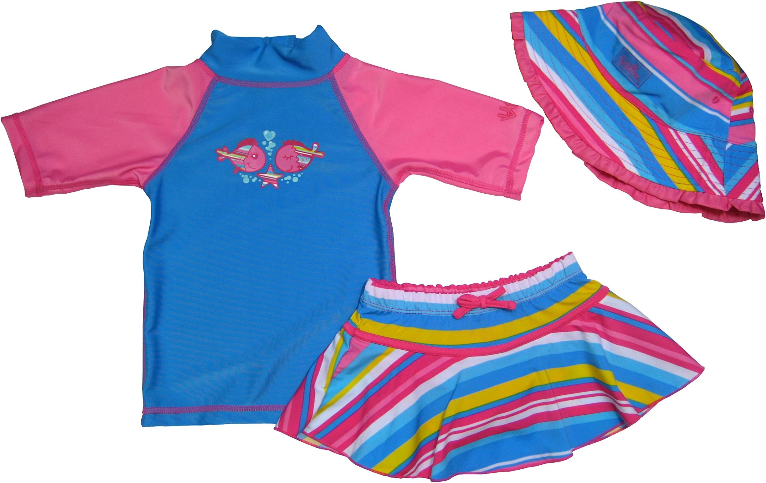 UV SKINZ Girl's UPF 50+ Sun Protection 3 Piece Swim Set