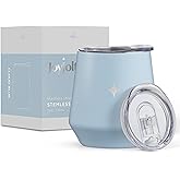 JoyJolt Tri-Insulated Wine Tumbler with Lid Pack. 12 oz Tumbler, Slider and Straw Lids. Vacuum Double Walled Stainless Steel Stemless Wine Glass, Copper Lined for Very Cold Drinks, Travel and Camping