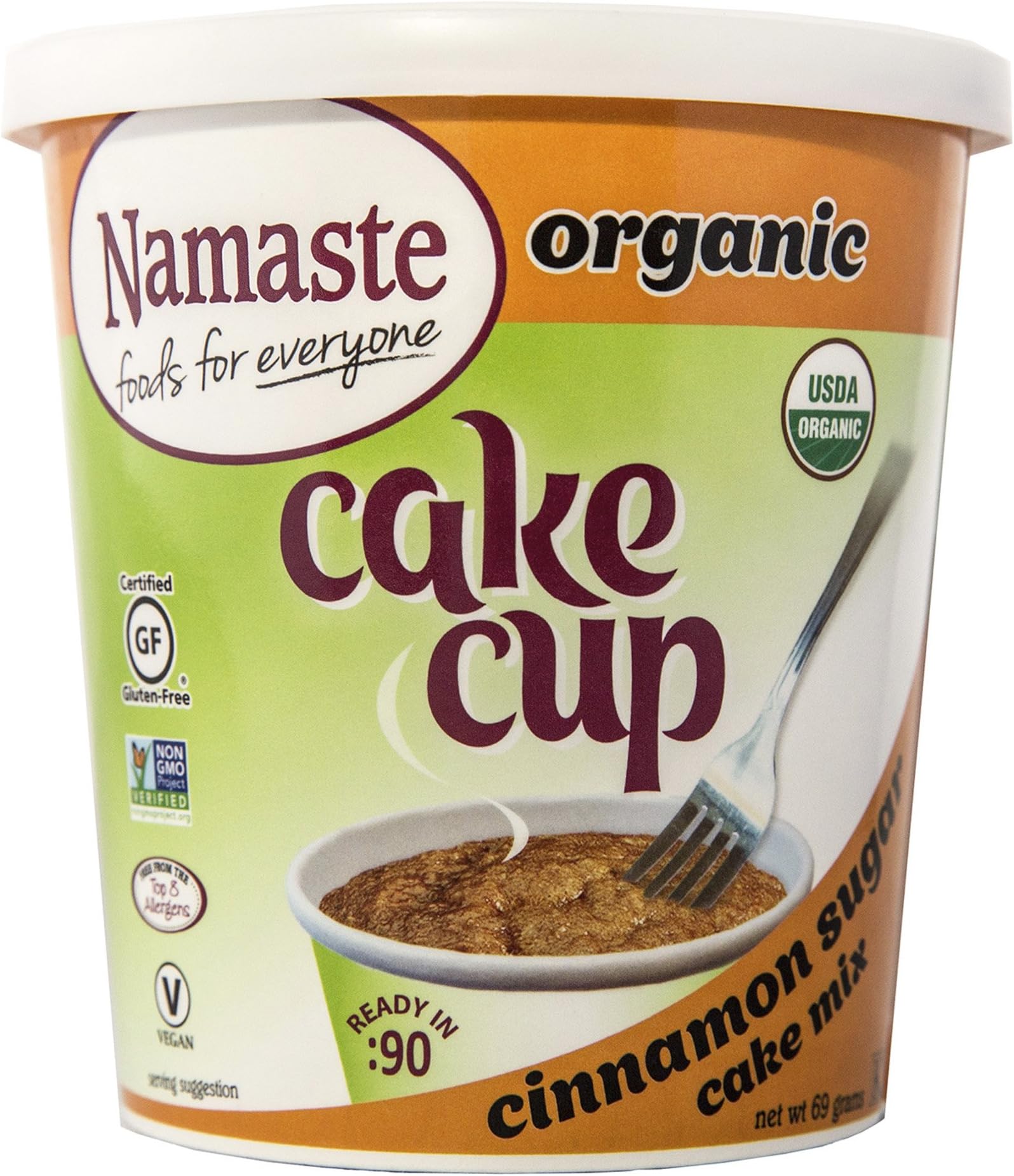 Namaste Foods Gluten Free Organic Cake Cup, Cinnamon & Sugar, 2.43 oz (Pack of 12) – Allergen Free