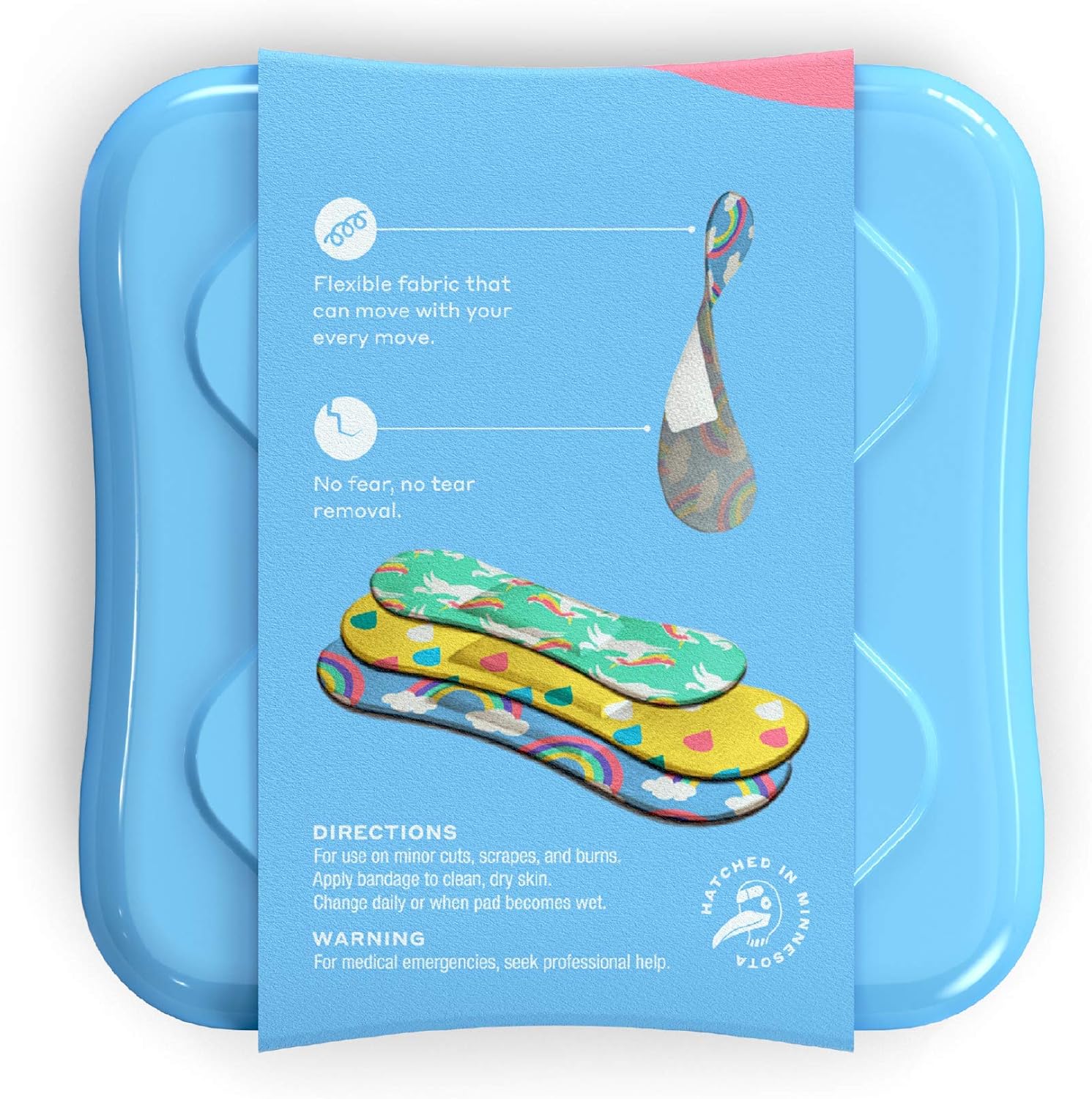 Welly Bandages - Bravery Badges, Flexible Fabric, Adhesive, Assorted Shapes, Rainbow and Unicorn Patterns - 48 ct: Health & Personal Care