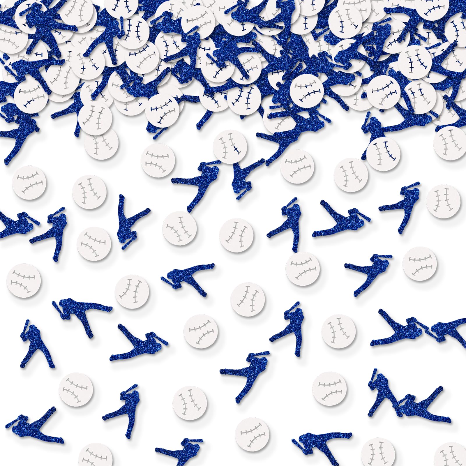 Photo 1 of 100pcs Baseball Confetti, Blue&White Glitter Baseball Table Confetti for Baby Shower, Baseball Player Birthday Paper Scatters, Baseball Sport Themed Party Table Decoration