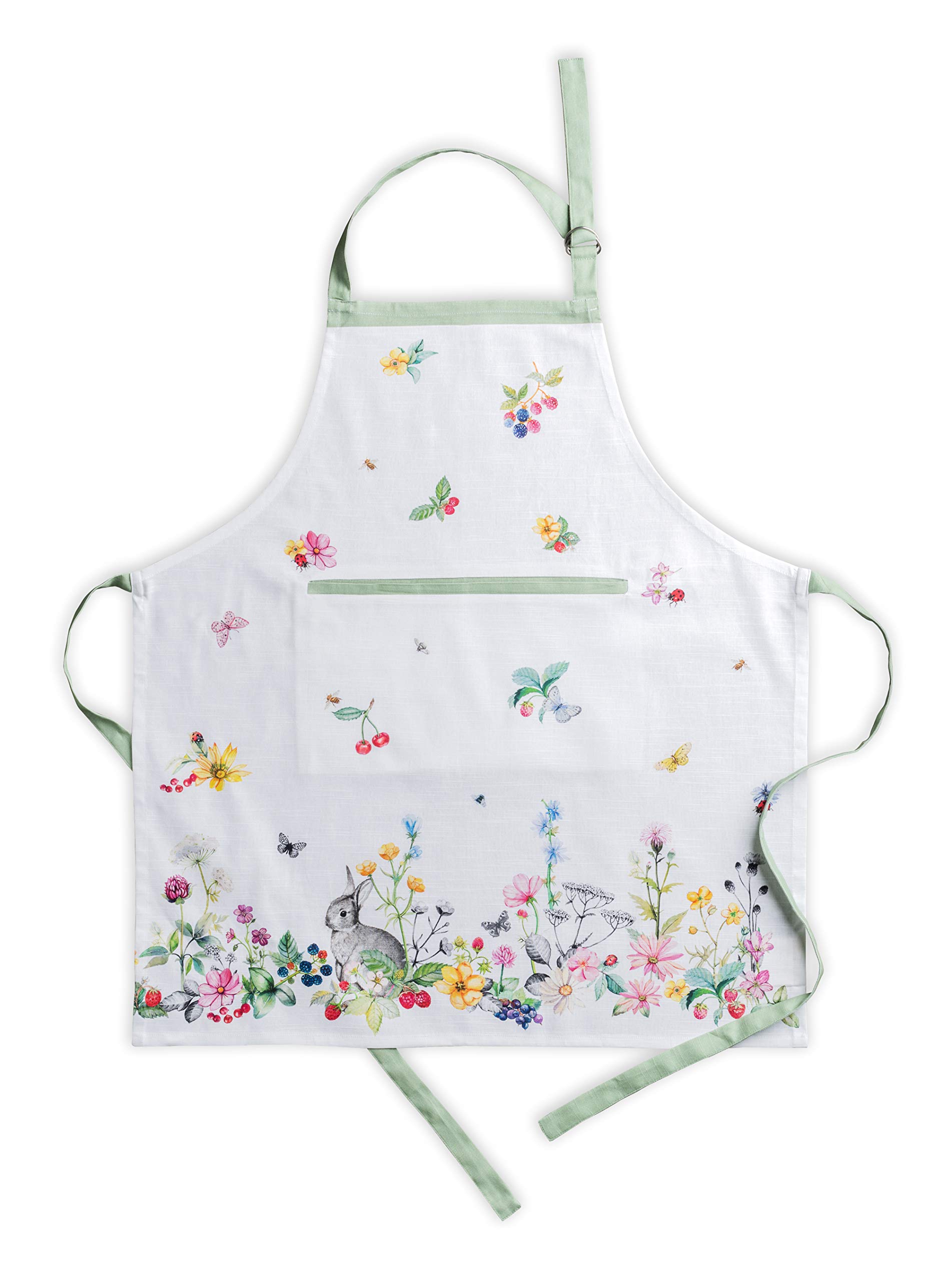 Maison d' Hermine 100% Cotton Apron for women with Pocket Kitchen Chef Spring/Summer Apron for Men Cooking Gardening Server Waitress Maid - (Printemps, 85 cm x 70 cm)