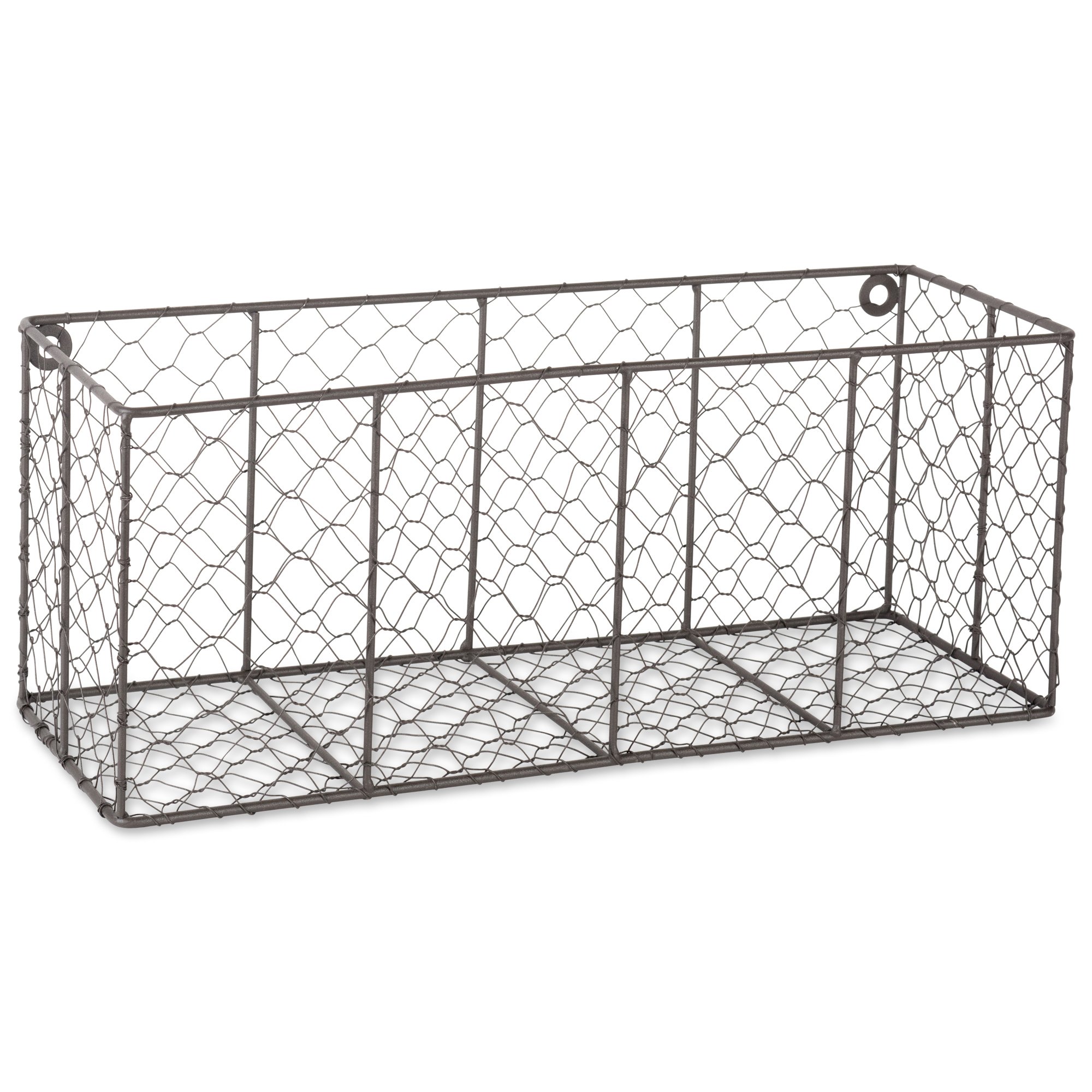 DII Farmhouse Vintage Chicken Wire Wall Basket, Set of 2 Assorted