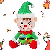 Hopearl Talking Elf Repeats What You Say Lighting up Nodding Electric Speaking Interactive Animated Toy Gifts for Toddlers, 8''