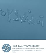 YSAGi Non-Slip Desk Pad 80x40 cm Azure Waterproof PVC Leather Desk Protector view 4