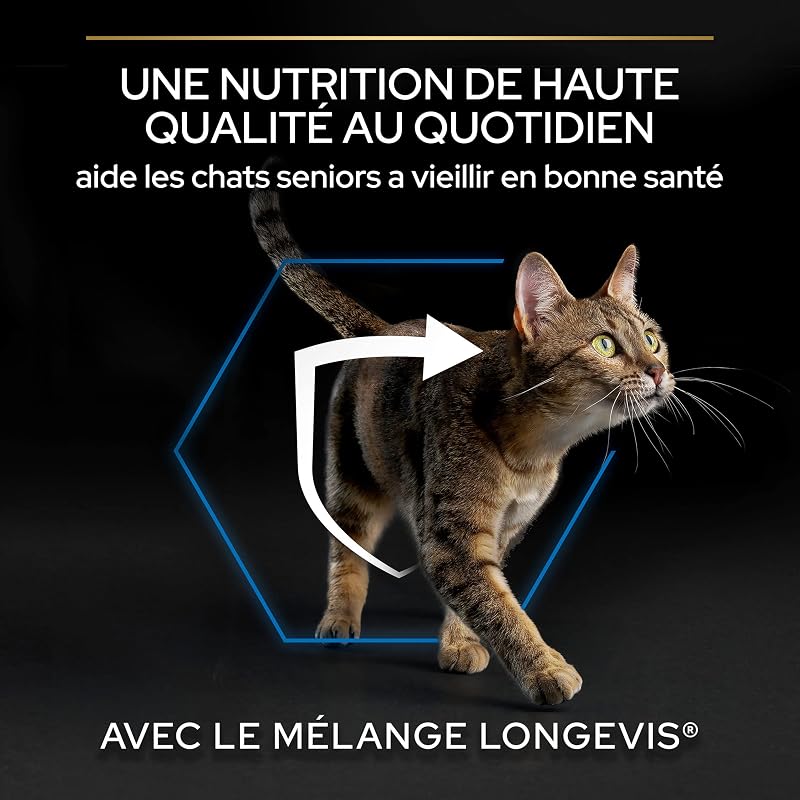 PURINA PRO PLAN | LONGEVIS | Sterilised 7+ | Alimentation complète pour Chat Senior Stérilisé de 7 ans et plus | Pour une vie plus longue en bonne santé | Au Saumon | Croquettes | Sac | 3Kg