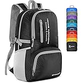 ZOMAKE Lightweight Packable Backpack, 35L Light Foldable Hiking Backpacks Water Resistant Collapsible Daypack for Travel(Black)