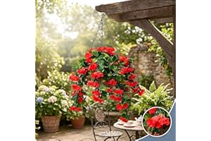 15" Faux Crepe Myrtle Hanging Baskets – Set of 2, 2026 New Realistic UV-Resistant Artificial Flowers for Outdoors, Lifelike H