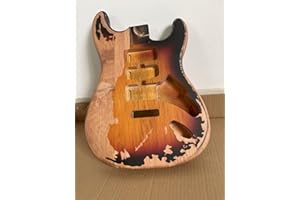 SDWU&TONG Relic Electric Guitar Body ST Style Nitro Top Alder Wood Guitar Body DIY Heavy Relic Guitar Body 3 Tone Sunburst H-S-H.