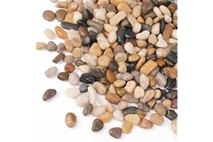 Calofulston 2.2lb Drainage Rocks for Potted Plants, 1/5 Inch Small Pebbles for Plants, Aquarium, Fish Tank, Terrarium, Succulent, Vases, Decorative Pea Gravel, Mixed Color