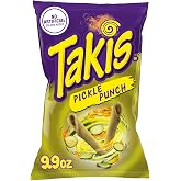 Takis Pickle Punch Rolled Tortilla Chips, 9.9oz Bag | New Flavor, Medium Heat Spicy Pickle Flavor, Corn Snack Chips, Individual Bags, Sharing Size