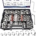 OURU 10PCS 1"-2" Black Hose Clamp,Adjustable 27-51mm Small Hose Clamps