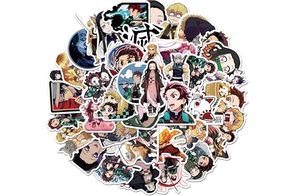 Anime Cartoon Stickers for Kids Water Bottle 50pcs Pack, Kawaii Waterproof Vinyl Stickers for Teen Girl Laptop Skateboard Bike Guitar Laggage Bicycle Travel Case