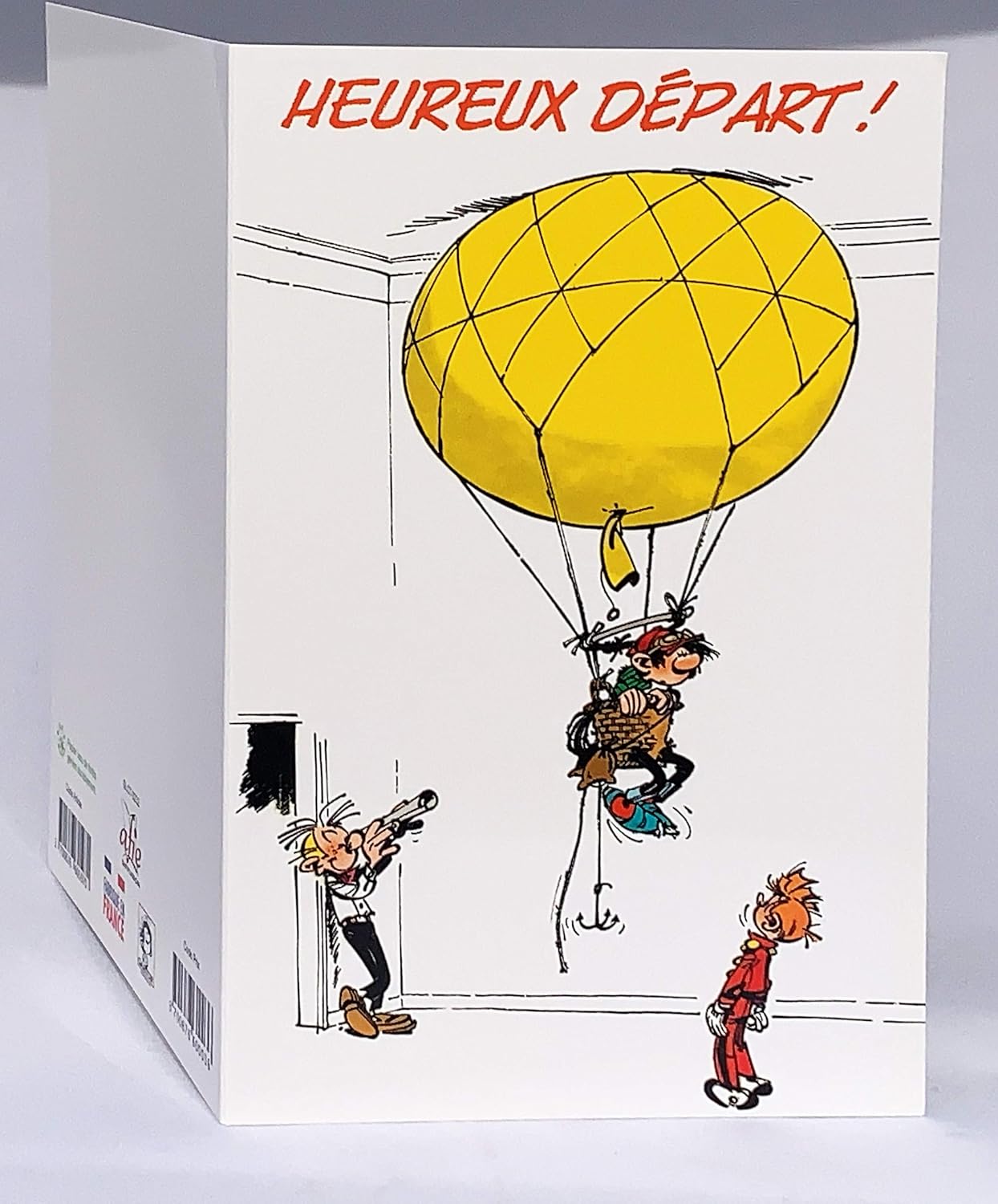 Gaston Lagaffe Balloon Leaving Card, Yellow - Image 3