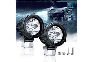 4WDKING 2" LED Round Light 20W Spot Driving Light Waterproof Off-Road Work Lamp for Motorcycle, ATV, UTV, Dirt Bike, 4x4 Pickup Truck, Boat, Trailer - Pack of 2