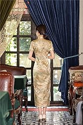 Shanghai Story Short Sleeve Long Qipao Brocade