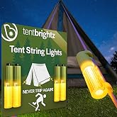 Brightz TentBrightz LED Guy-Line Lights - 2.4-Inch Clip-On Camping Lights - Keeps Tent Lines Visible at Night - Weather Resistant - Batteries Included - Tool-Free Setup - Campsite Safety