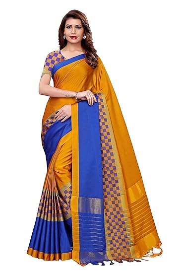 Womens Art Silk Saree Border Tassels With Blouse Piece(Free Size)
