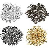 Crimp Beads for Jewelry Making, Teaaha 1000 PCS Plated Brass Crimping 4 Colors Bead Crimp Tubes String Bracelet End Loose Stopper Beads Tube Crimping Bead for Earring Necklace Pendant DIY (1.5x1.5mm)