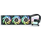 EK 360mm AIO Cooler, D-RGB All-in-One CPU Cooler with EK-Vardar High-Performance PMW Fans, Water Cooling Computer Parts, 120m