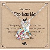 AHAETH Fox Gifts for Women Teens Birthday Foxes Lovers Themed Items Jewelry Cute Fox Necklace