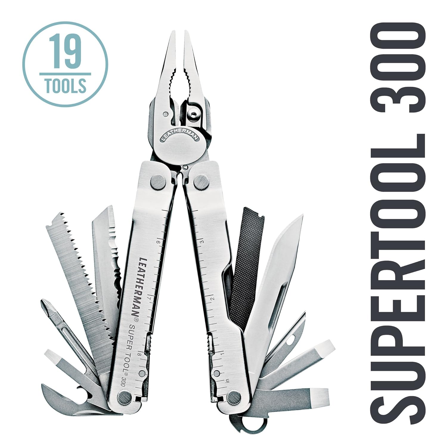 LEATHERMAN - Super Tool 300 Multitool, Stainless Steel with Leather Sheath (FFP)
