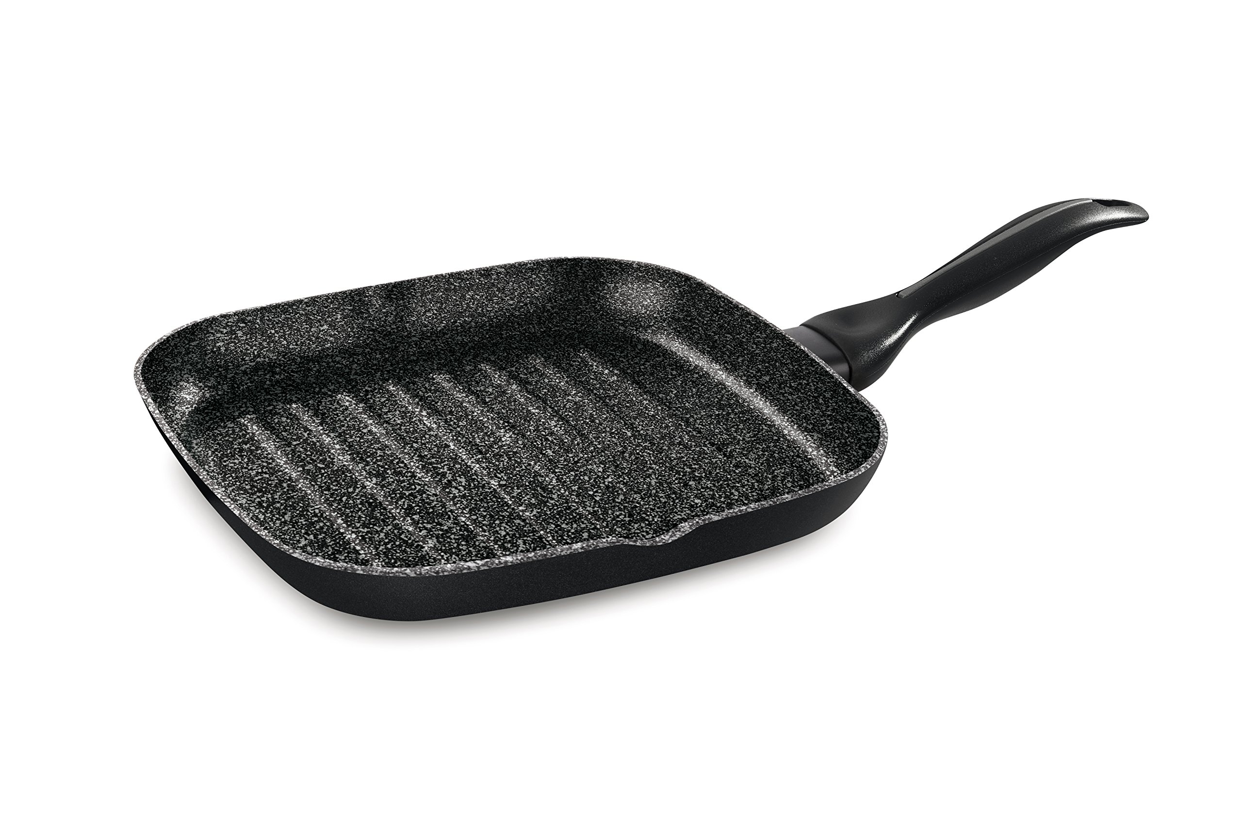 Barazzoni Granitica Extra Grill Pan, Innovative Marmotech 5 Layers Stone Effect, 28 X 28 cm, 2.4 Litre Made in Italy