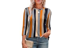 XIEERDUO 3/4 Length Sleeve Womens Tops Round Neck Casual Tunic Tops Basic Pleated Shirts Loose Fit 2025