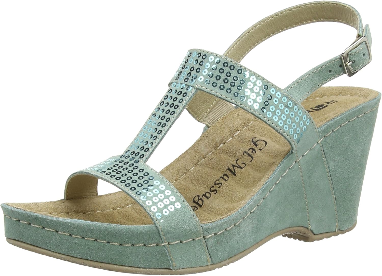 Amazon.com | Rohde Women's Wedge Heels Sandals, Green Teal, 6 Wide | Sandals