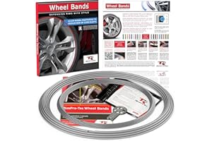TR RIMPRO-TEC Rimpro-Tec Rim Protectors for Car Wheels for Protection, Durable All-Weather Easy-To-Install Fit from 12" To 22" Wheels Base: Silver, Inner: Silver