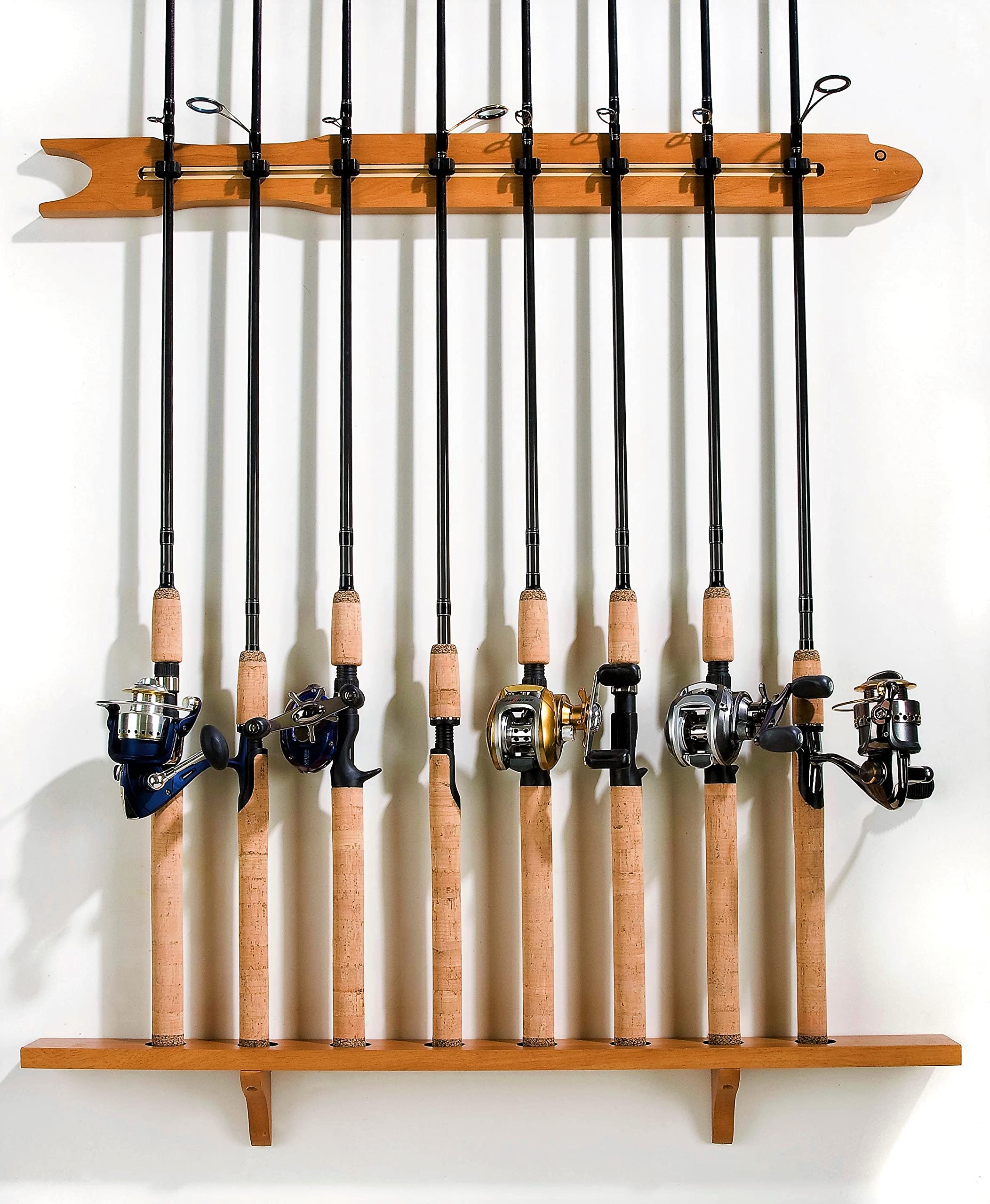 Old Cedar Outfitters MODULAR WALL MODULAR ROD STORAGE RACK HOLDS UP TO 8 RODS PINE FINISH 8 CAPACITY โ image 1