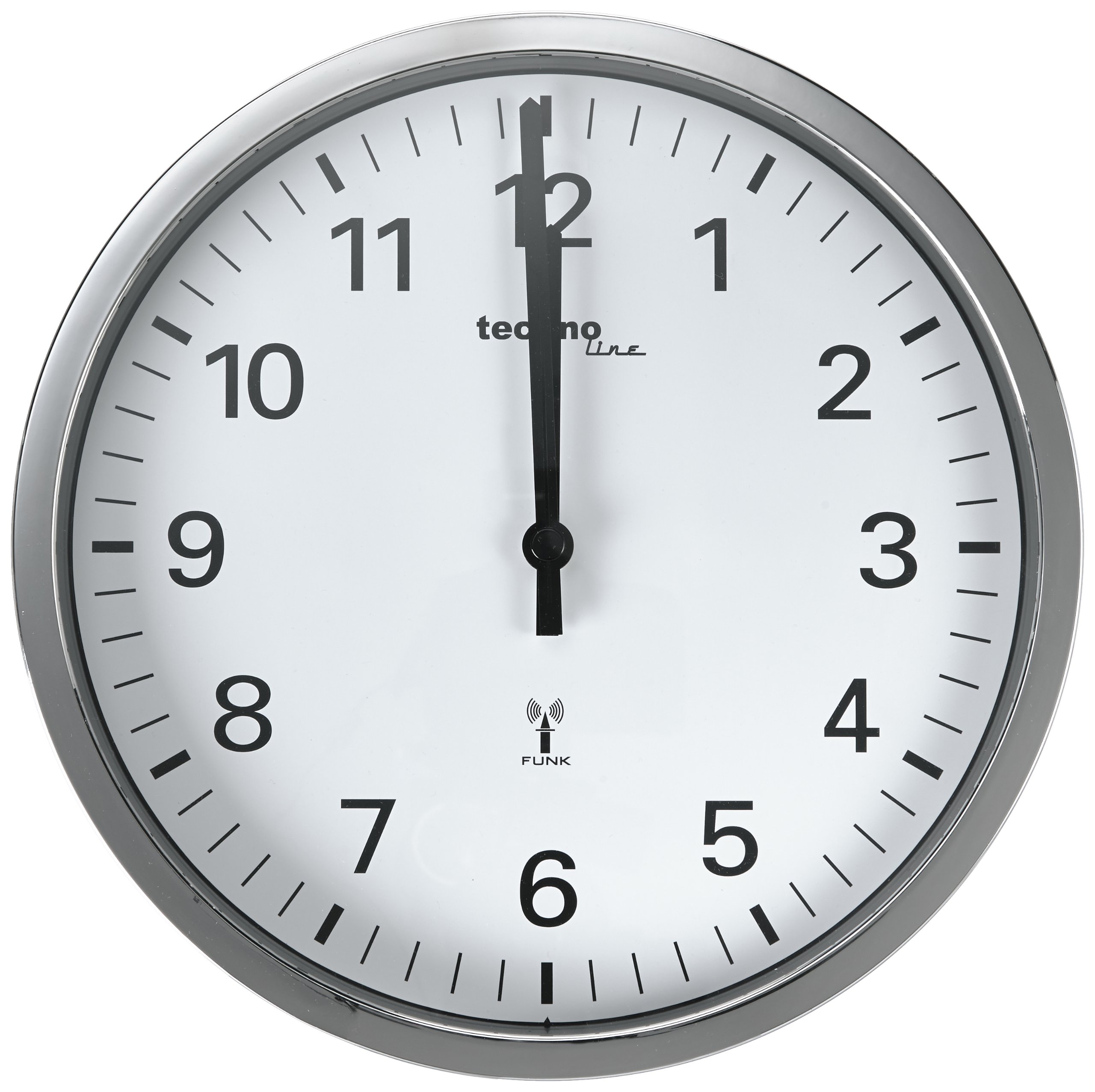 Technoline WT 8950 Radio-Controlled Wall Clock 30 cm Chrome