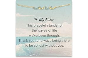 STORYJEWELLERY Gift for Sister, Mom Gifts, Birthday Gifts for Mother Sister and Friend, Mom Bracelet, Wave Bracelet for Women