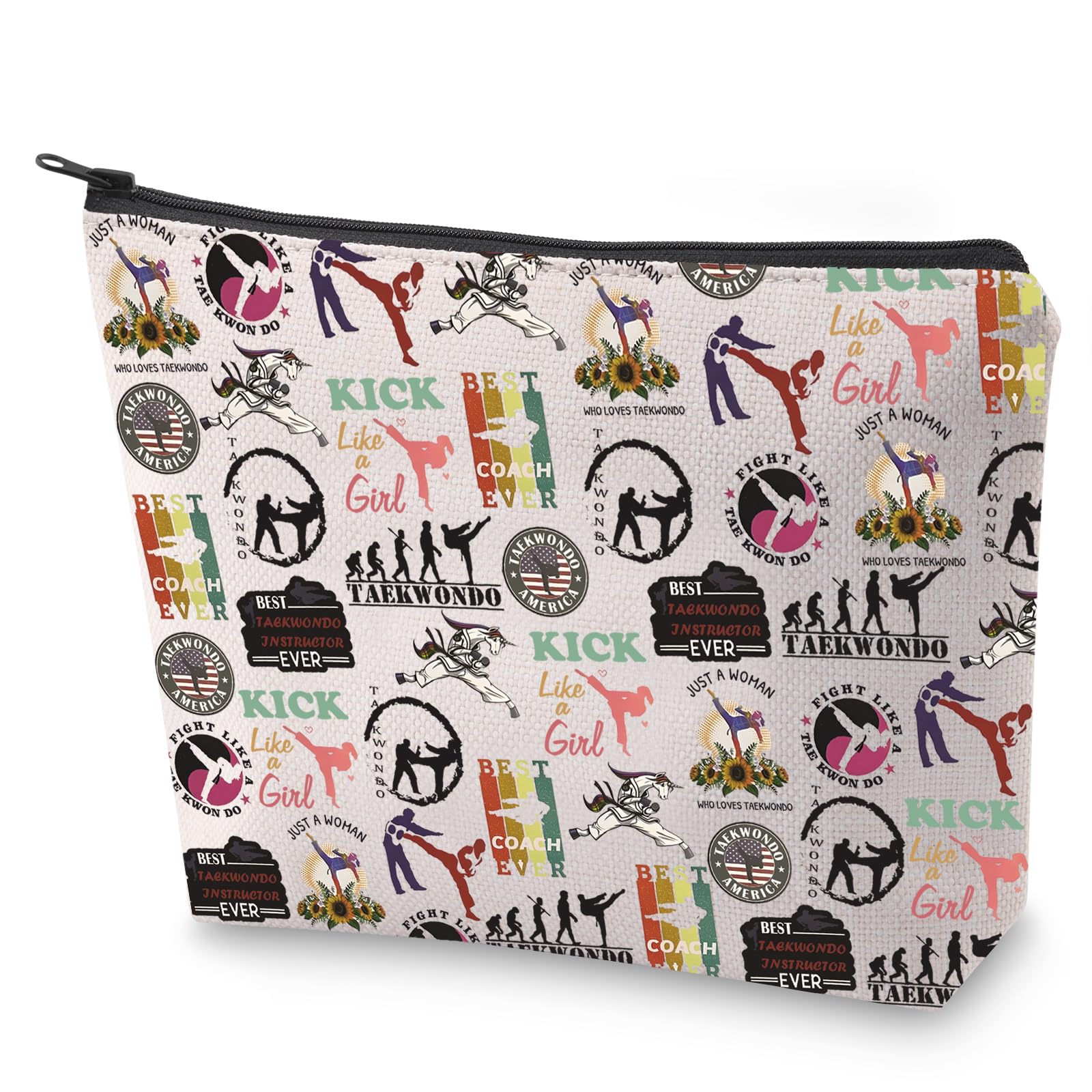 Taekwondo Lover Gift Just a Woman Who Loves Taekwondos Makeup Bag Training Gift for Her (Taekwondo)